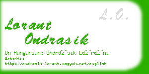 lorant ondrasik business card